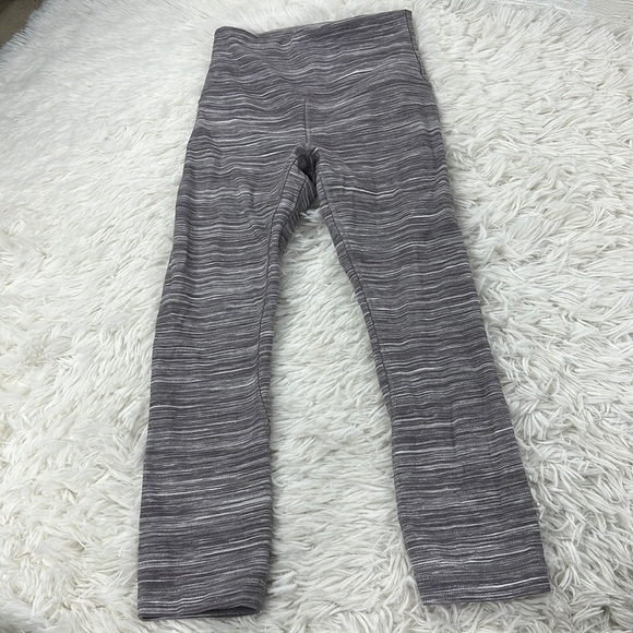Lululemon Align Crop *21" Mini Space Dye Herringbone Jacquard Heathered Black - Picture 1 of 5